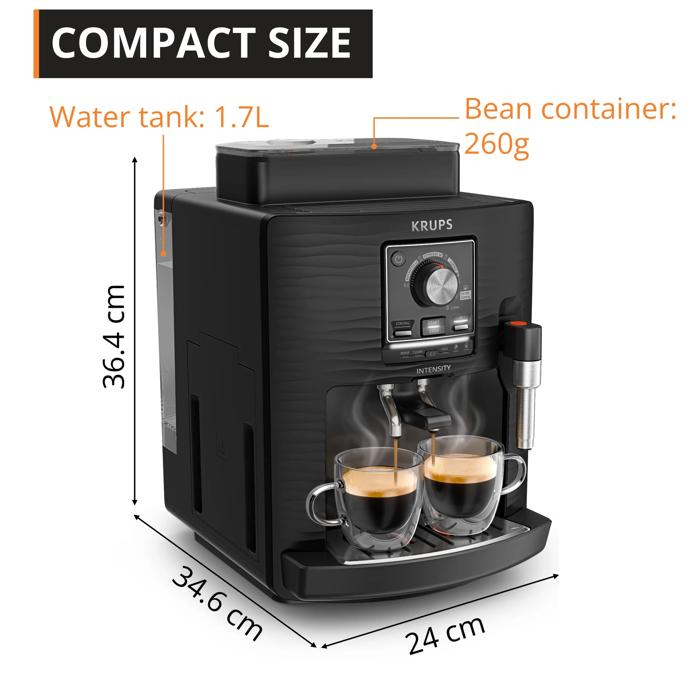 Intensity EA5008E0, Machine à Espresso automatique à grains, 4 recettes de café, 1,7 L